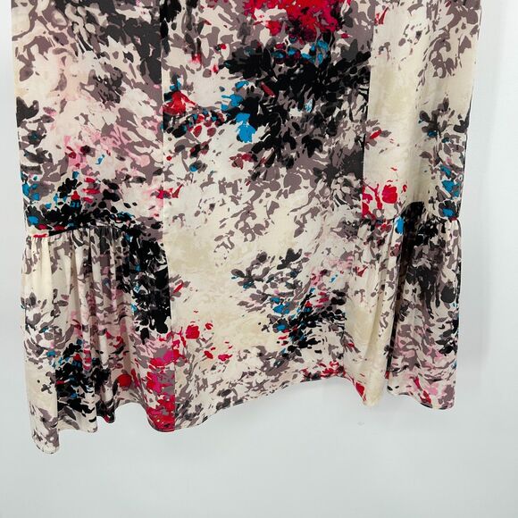 SHOSHANNA Cream, Red, Black Abstract Print Silk Sleeveless Mini Dress Size 10 - Picture 5 of 7